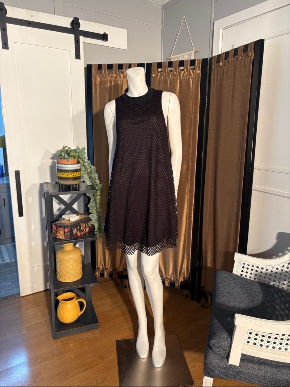 Sleeveless Black A-Line Dress